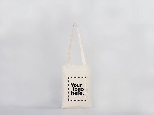 Custom Long Handle Tote Bag -  10"W x 14"H (25 cm x 35 cm) - Promotional Tote Bag - Photo Print Tote Bag - Mini Shopping Bag