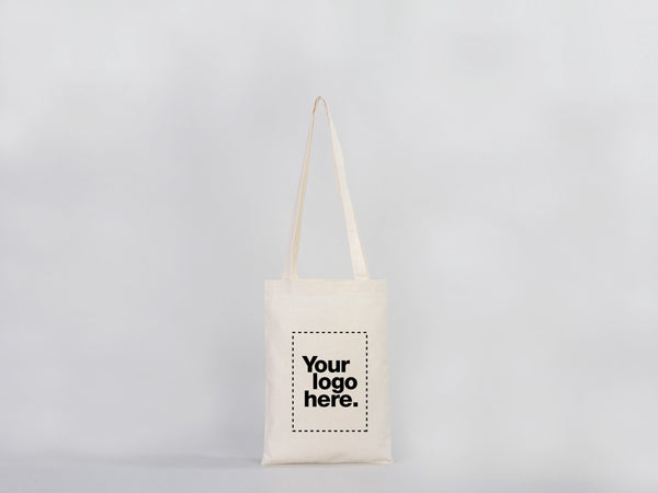 Custom Long Handle Tote Bag 10"x14" – Mini Promotional & Shopping Bag