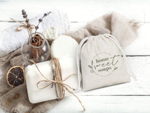 Custom Muslin Bags - 4"W x 5"H (10 x 13 cm)  Organic Cotton Favor Bags -   Wedding Favor Drawstring Bags - Jewelry - Gift - Produce - Packing Bags