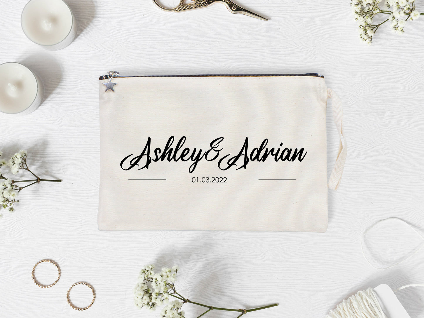 Wedding clutch bag - 10"W x 7"H (25 cm x 18 cm) Custom Cotton Clutch Bags - Wedding cotton clutch gift - Clutch Wedding