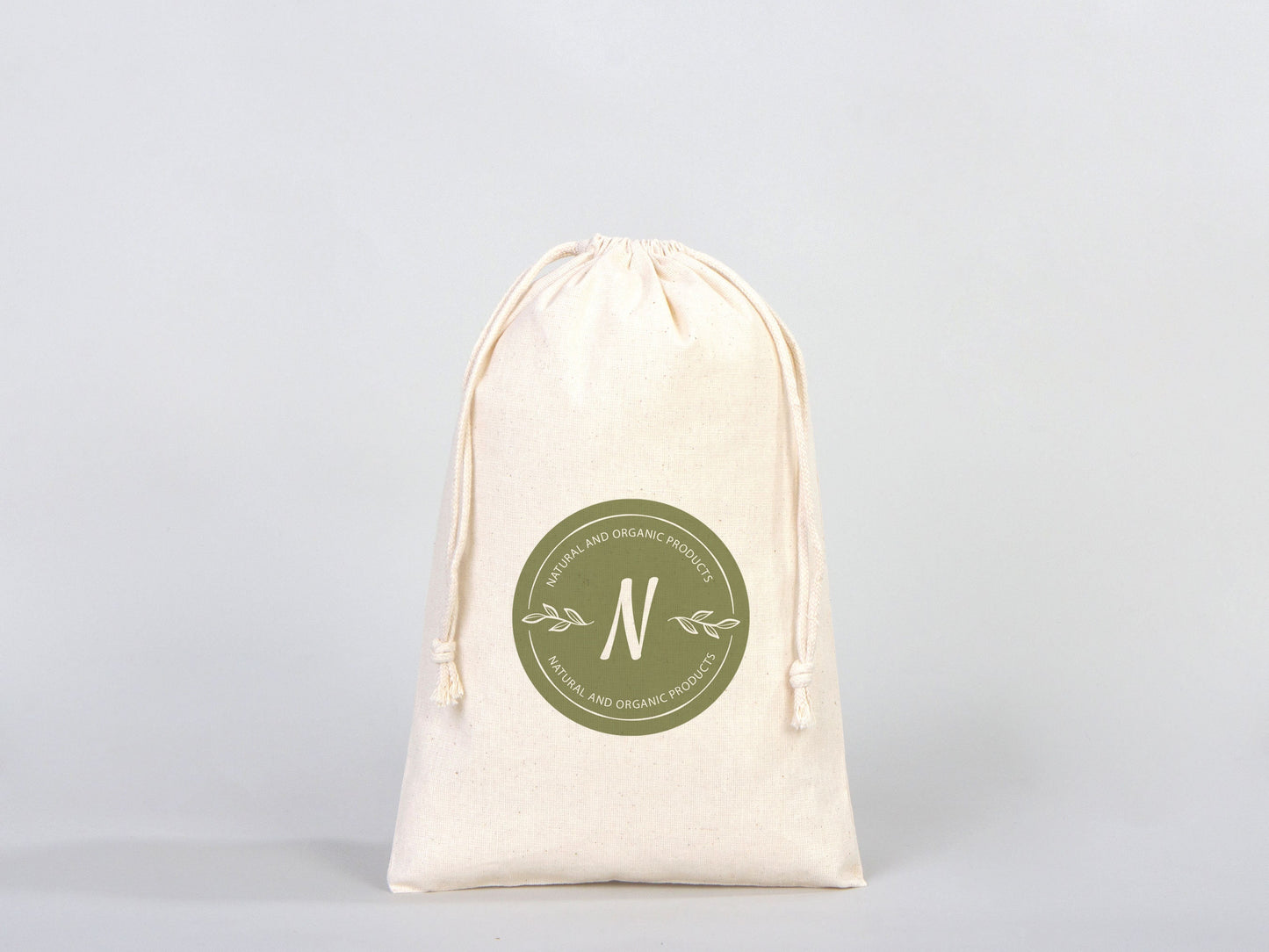 Custom Pouches, Logo Pouch Bag - 8"W x 12"H (20 x 30 cm) Personalized Cotton Muslin Bag  - Personalized Organic Cotton Mini Favor Bag