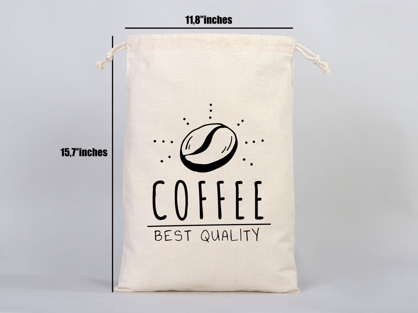 Cotton bags with Drawstring  12"W x 16"H (30 cm x 40 cm)  Personalzed Cotton bags, Custom Muslin Bags