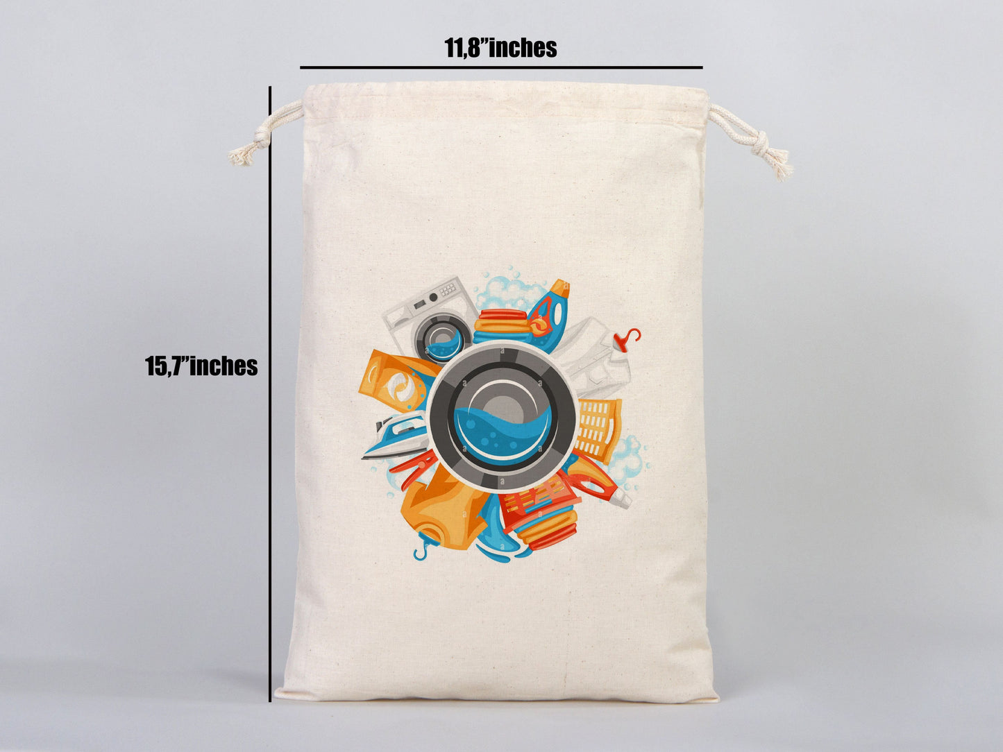 Cotton bags with Drawstring  12"W x 16"H (30 cm x 40 cm)  Personalzed Cotton bags, Custom Muslin Bags