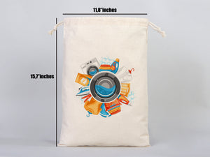 Cotton bags with Drawstring  12"W x 16"H (30 cm x 40 cm)  Personalzed Cotton bags, Custom Muslin Bags