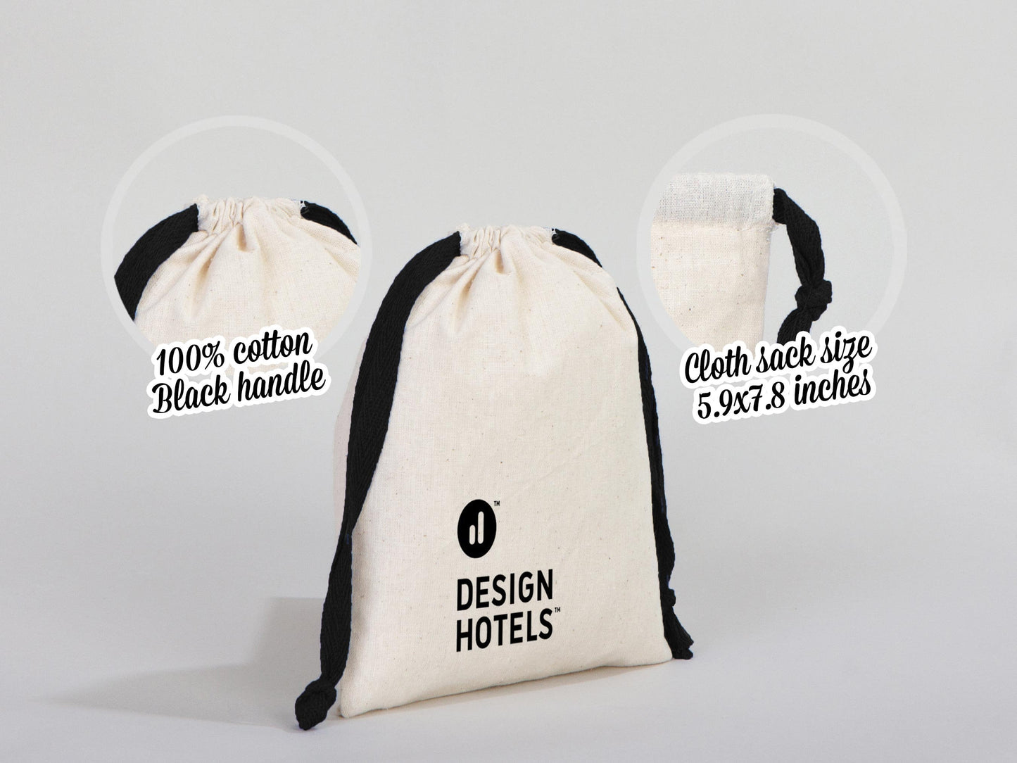 Cotton Bags - 6"W x 8"H (15.5 cm x 20 cm) Black Drawstring - Great For Packing And Wrapping - Organic Cotton Pouch Bag - Bridal shower Bag