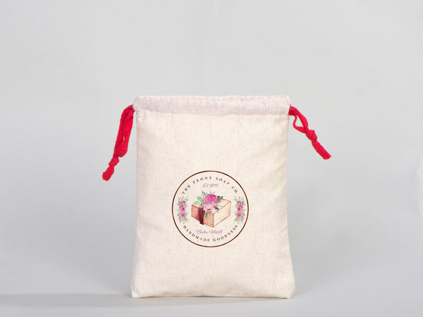 Red Drawstring Cotton Bags  6"W x 8"H (15.5cm x 20 cm) , Great For Packing And Wrapping, Organic Cotton Pouch Bag, Bridal Shower Bag, Custom Bag