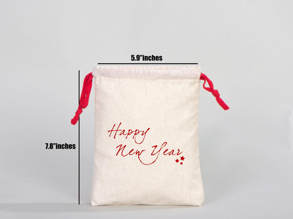 Red Drawstring Cotton Bags  6"W x 8"H (15.5cm x 20 cm) , Great For Packing And Wrapping, Organic Cotton Pouch Bag, Bridal Shower Bag, Custom Bag