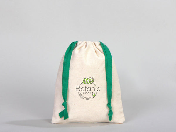 Green Drawstring Pouches 6"W x 8"H (15.5 cm x 20 cm), Great For Packing And Wrapping, Organic Cotton Pouch Bag, Bridal Shower Bag, Custom Bag