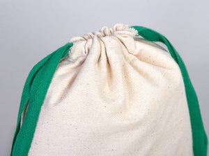 Green Drawstring Pouches 6"W x 8"H (15.5 cm x 20 cm), Great For Packing And Wrapping, Organic Cotton Pouch Bag, Bridal Shower Bag, Custom Bag