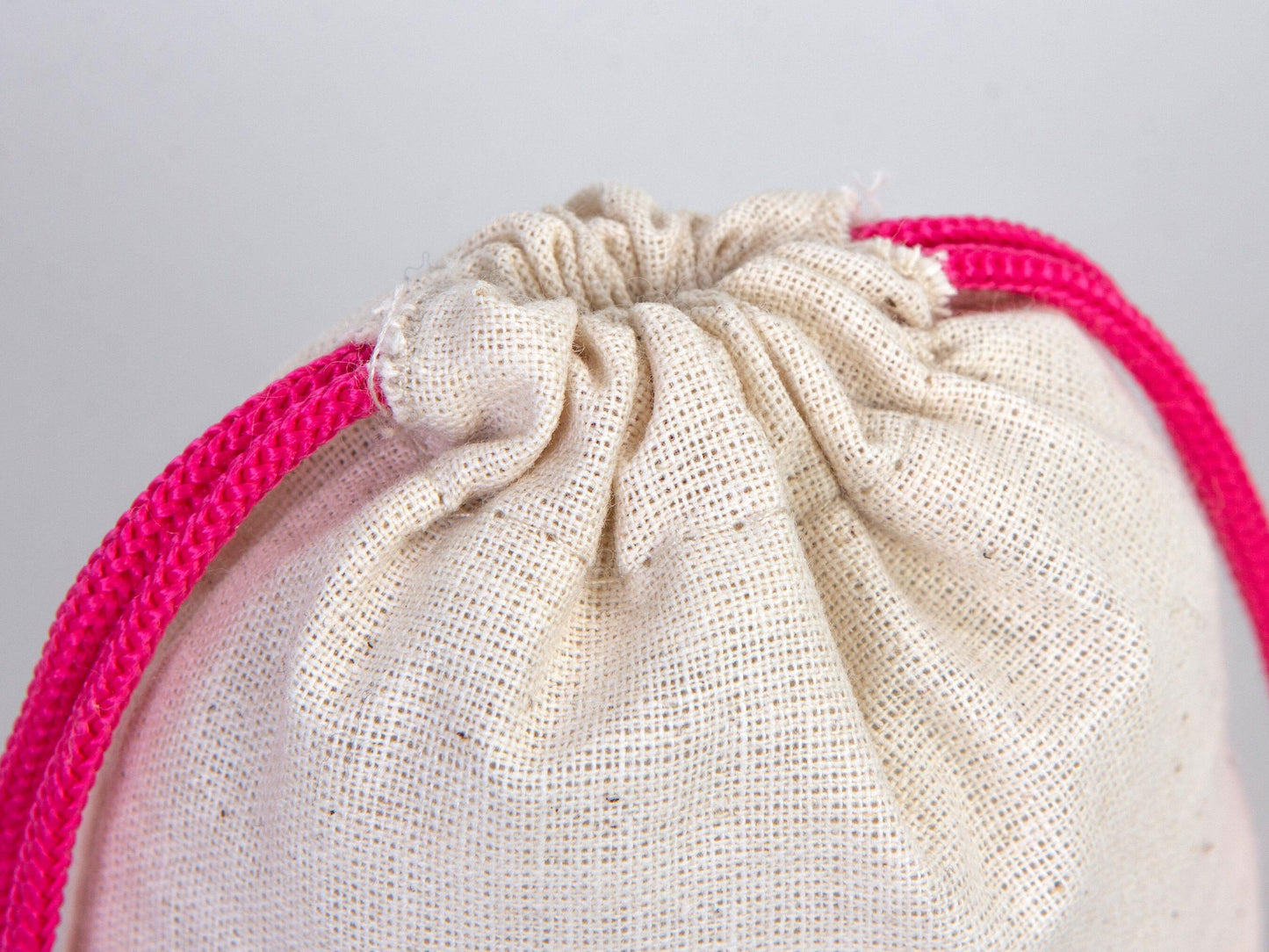 Pink Drawstring Custom Pouch Bags, 4"W x 5"H (10 cm x 13 cm) Great For Wedding And Bachelorette Party Favor Bags, Organic Cotton Pouch Bag, Bridal Shower Bag