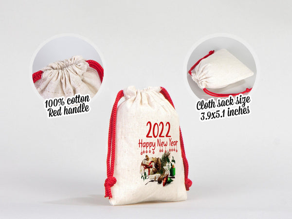 Custom Drawstring Bags -  4"W x 5"H  (10 cm x 13 cm) -  Wedding Favor Bags - Cotton Drawstring Bags