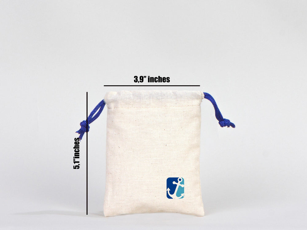 Drawstring Pouches Bag - 4"W x 5"H (10 cm x 13 cm) -  Hangover Kit - Favor Bags - Wedding Favor Bags - Bachelorette Party Ideas - Blue Bags