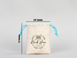 Turquoise Drawstring Custom Cotton Pouch 4"W x 5"H (10 cm x 13 cm), Great For Packing And Wrapping, Cotton Pouch Bag, Bridal shower Bag, Favor Bags Pouches