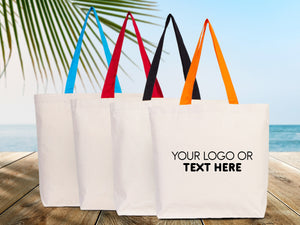 Beach Canvas Bags  19"W x 16"H x 4"L - Travel and Beach Bags - Welcome Wedding Bag