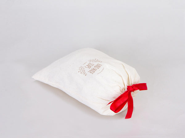 Personalized Logo Printed Cotton Bags – 8 W x  12 H  (20 cm " x 30 cm ") Red Double Drawstring Pouch Bags,  Custom Party Favor Bags for Bridal Gifts