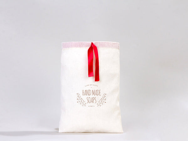 Personalized Logo Printed Cotton Bags – 8 W x  12 H  (20 cm " x 30 cm ") Red Double Drawstring Pouch Bags,  Custom Party Favor Bags for Bridal Gifts