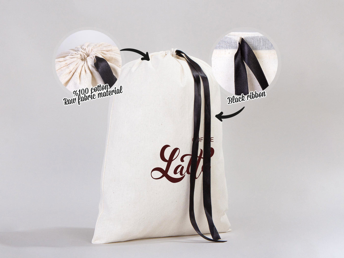 Custom Favor Bags, Laundry Bags - 12"W x 16"H (30 x 40 cm) Cotton Drawstring Pouch Bags, Party Favor Bags, Wedding Welcome Favor Bags