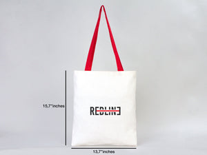 Custom Cotton Tote Bag with Red Handles – 14"x16" Personalized Logo Bag