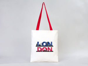 Custom Cotton Tote Bag with Red Handles – 14"x16" Personalized Logo Bag