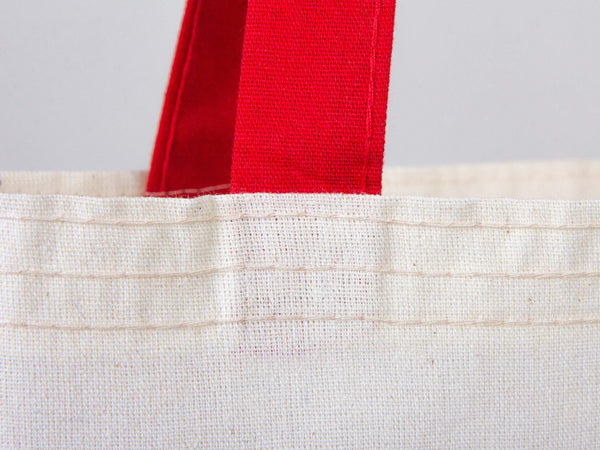Custom Cotton Tote Bag with Red Handles – 14"x16" Personalized Logo Bag