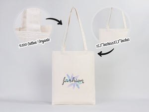 Custom Canvas Tote Bags Bulk – 14"x16" Natural Color with Logo Printing | Wholesale Cotton Totes