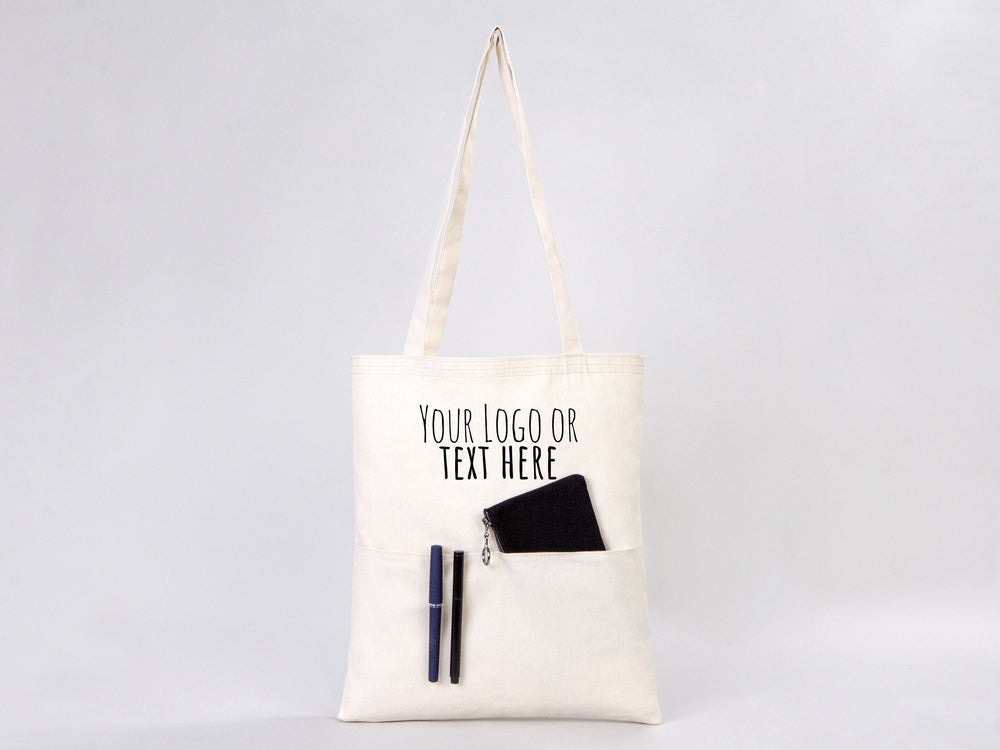 Custom Tote Bag 14"W x 16"H – Wholesale Cotton Shopping Bag with Logo Print