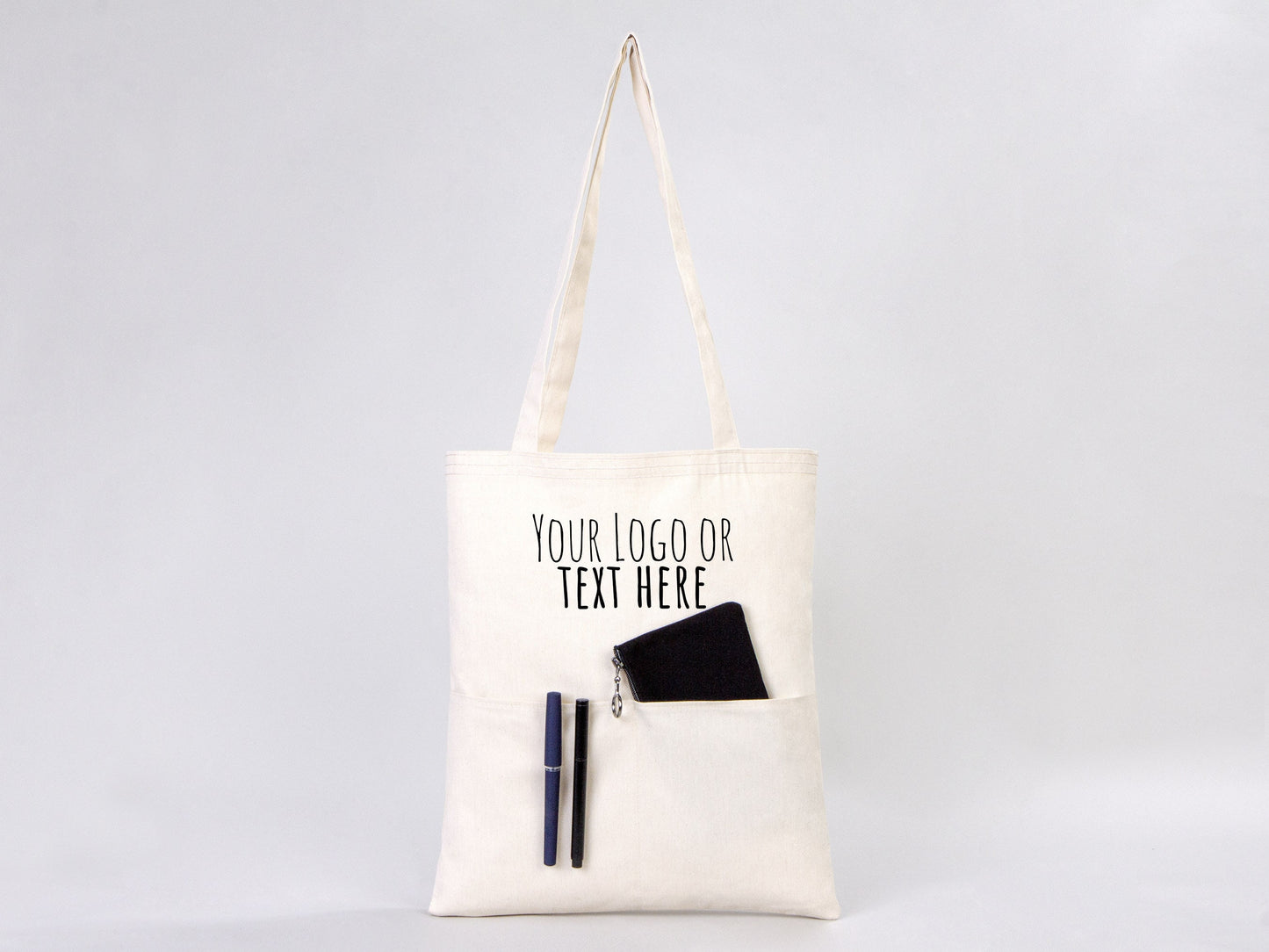 Custom Tote Bag  14"W x 16"H (35 cm x 40 cm) - Wholesale Cotton Bags with Your Logo  - Shopping Bag Print - Cotton Canvas Tote