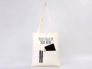 Custom Tote Bag 14"W x 16"H – Wholesale Cotton Shopping Bag with Logo Print