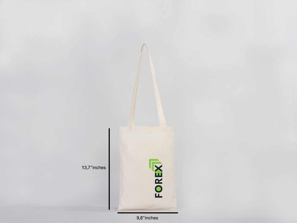 Custom Long Handle Tote Bag 10"x14" – Mini Promotional & Shopping Bag