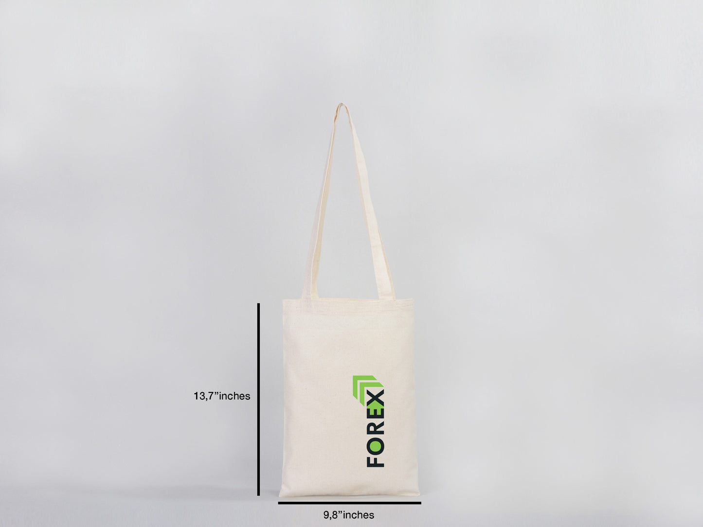 Custom Long Handle Tote Bag -  10"W x 14"H (25 cm x 35 cm) - Promotional Tote Bag - Photo Print Tote Bag - Mini Shopping Bag