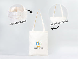 Custom Cotton Tote Bag 12"W x 14"H Personalized Shoulder Totes, Promotional Tote Bag