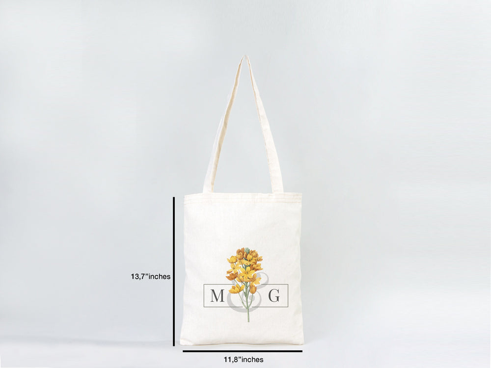 Custom Cotton Tote Bag 12"W x 14"H Personalized Shoulder Totes, Promotional Tote Bag