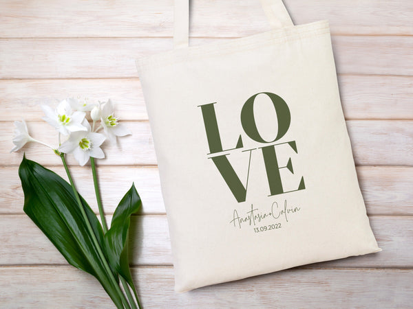 Welcome Wedding Totes Bags, Bachelorette Party - Love Bags For Bridal Party - Bridesmaid Gift