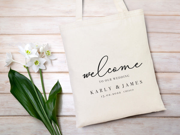 Wedding Welcome Tote Bags – Personalized Cotton Bridal Party Favors