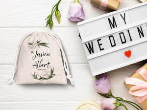Welcome Bags, Wedding Party Drawstring pouches - Custom Bridal Party Cotton Bag - Favor drawstring Pouches
