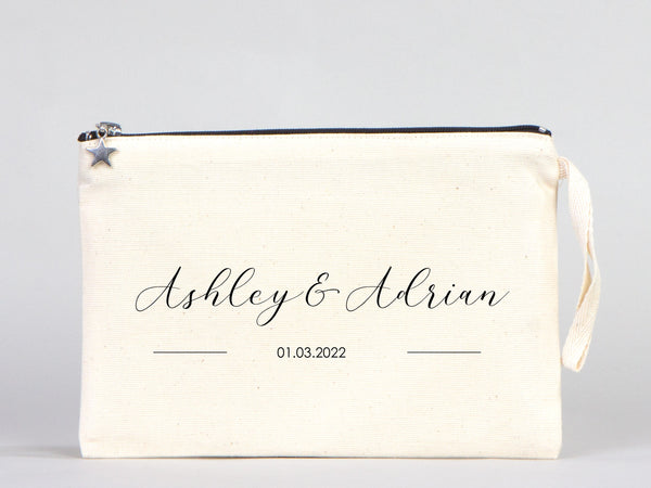Wedding Clutch Bag – Personalized Cotton Bridal Clutch Gift