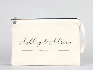 Personalized Wedding Clutch Bag – Custom Cotton Clutch Gift for Bridesmaids