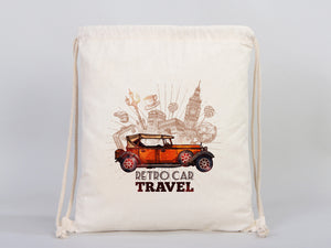 Drawstring Backpack- Material: 8oz Canvas -  Personalized Cotton Drawstring Bags Gifts For Kids and Adults -  Eco friendly Backpacks With Logo