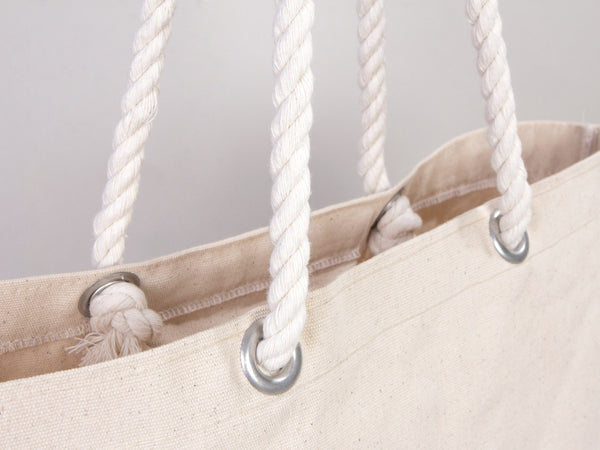 Custom Large Canvas Tote Bag with Logo & Zippered Pocket – 19"x16"x4"
