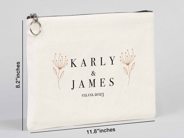 Wedding Clutch Bag – Personalized Bridal & Bridesmaid Gift with Zipper