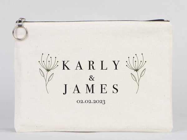 Wedding Clutch Bag – Personalized Bridal & Bridesmaid Gift with Zipper