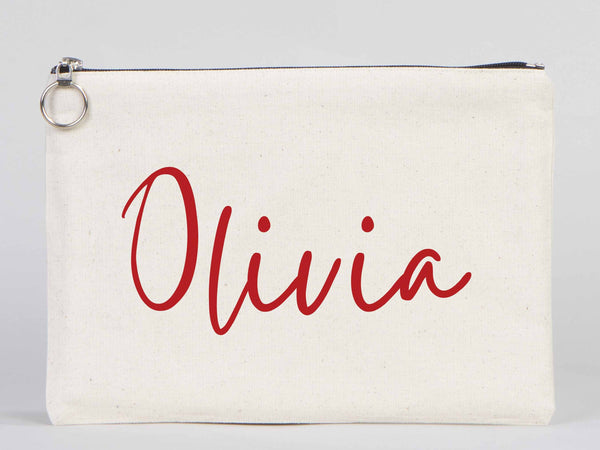 Wedding Cotton Clutch Bag – Custom 12"x8" Bridal Clutch Gift – Personalized Wedding Pouch