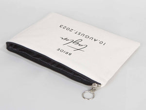 Clutch Wedding Gift -  12"W x 8"H  Custom Cotton Big Clutch Bag  - Wedding cotton clutch gift