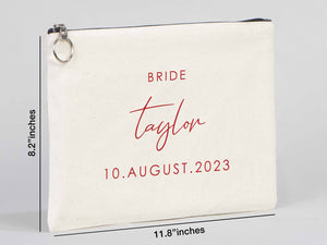 Clutch Wedding Gift -  12"W x 8"H  Custom Cotton Big Clutch Bag  - Wedding cotton clutch gift