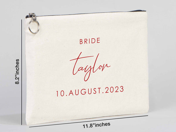 Clutch Wedding Gift -  12"W x 8"H  Custom Cotton Big Clutch Bag  - Wedding cotton clutch gift