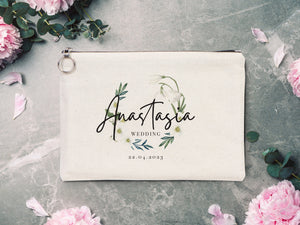 Large Clutch Bag For Wedding Gift -  12"W x 8"H (30 cm x 21 cm)  Custom Cotton Big Clutch Bag - Wedding cotton clutch gift - Clutch Wedding Clutch bag