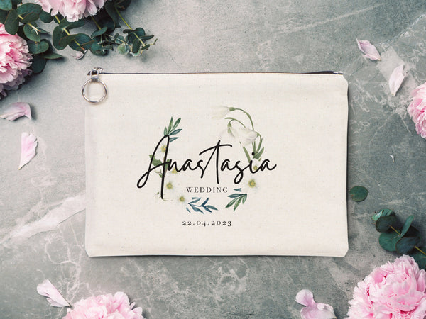 Large Clutch Bag For Wedding Gift -  12"W x 8"H (30 cm x 21 cm)  Custom Cotton Big Clutch Bag - Wedding cotton clutch gift - Clutch Wedding Clutch bag