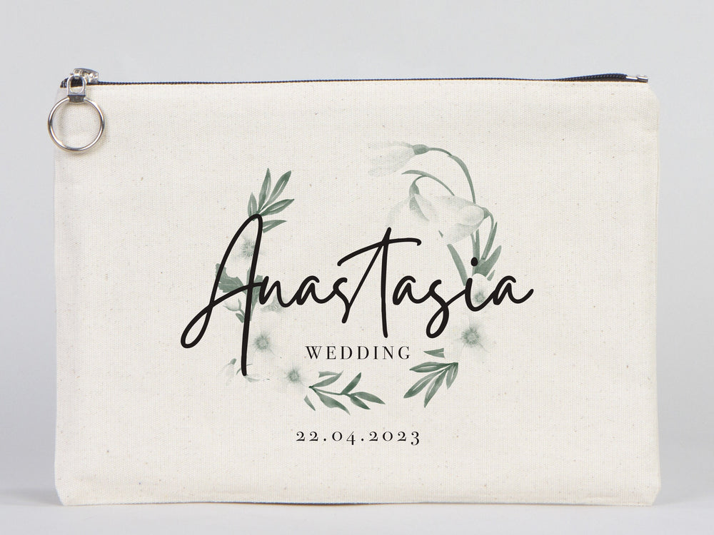 Large Clutch Bag For Wedding Gift -  12"W x 8"H (30 cm x 21 cm)  Custom Cotton Big Clutch Bag - Wedding cotton clutch gift - Clutch Wedding Clutch bag