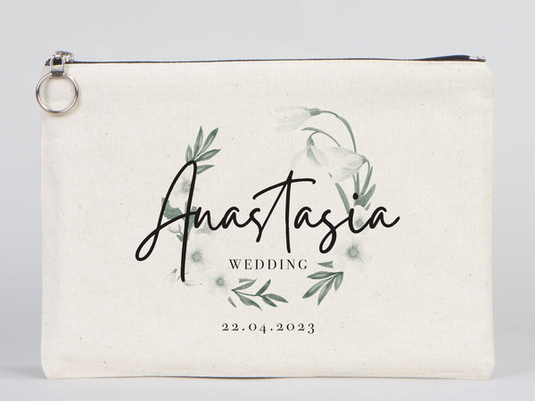 Large Clutch Bag For Wedding Gift -  12"W x 8"H (30 cm x 21 cm)  Custom Cotton Big Clutch Bag - Wedding cotton clutch gift - Clutch Wedding Clutch bag