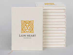 Canvas Cover Notebook  6"W x 8"H (15 cm x 20 cm) Text Logo or Photo Print, Promotional Notebook